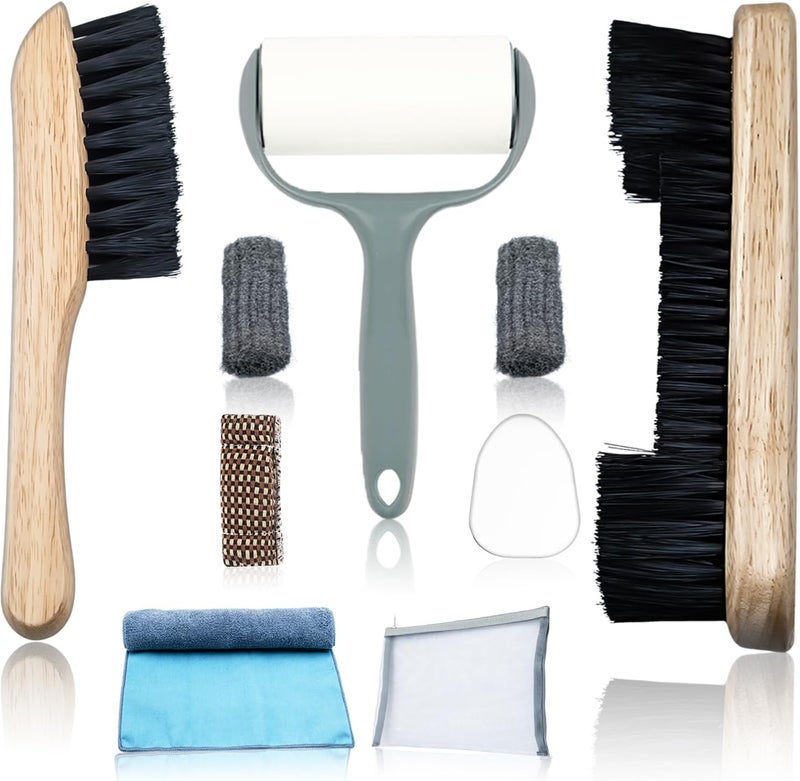 OMTRS Pool Table Brush for Felt, Pool Table Cleaning Kit with Pool Cue Shaft Cleaning, Pool Cue Smoother and Burnisher, Cloth and Pool Stick Slicker, Ferrule Polishing Cotton Billiard Pool Accessories - Image 1
